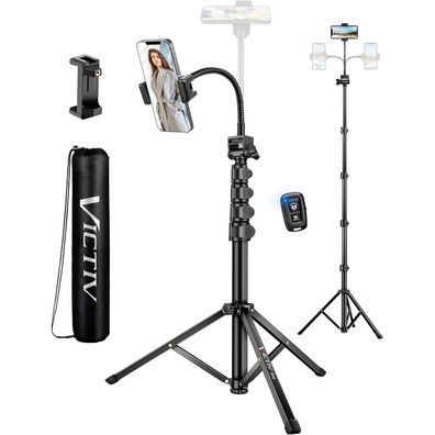 Victiv 197cm Handy Stativ, Flexibel Overhead Smartphone Tripod mit 25cm