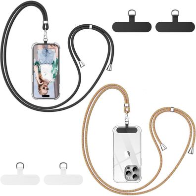 caslord Universal Handyband Set (2 Stück) mit 4 Pads, Schwarz+Rainbow