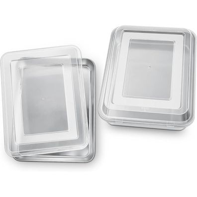Joyfair Backblech-Set mit Deckel, 4-teilig (2x Blech, 2x Deckel), 23,7x17,8x5cm
