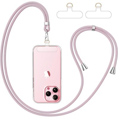 caslord Handyband Universal Lanyard mit 2x Patch, Roségold+Transparent