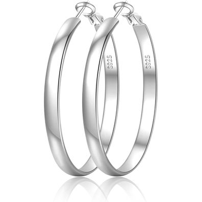 EXGOX Creolen Silber 925 Damen, 5mm Breite, 14K Vergoldet, Größen 30-70mm