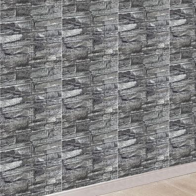Bibykivn 3D Wandpaneele Selbstklebend 70cm x 5M - Steinoptik Ziegeloptik