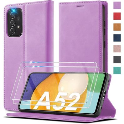 Kiskisy Handyhülle für Samsung Galaxy A52s 5G/A52 4G/5G, Klappbar Leder Flip