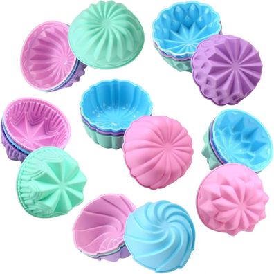 To encounter Silikon-Cupcake-Backförmchen, 7,6 cm, 24 Stück, lebensmittelecht