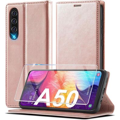 Ailicici Handyhülle für Samsung Galaxy A50/A30s Leder Klappbar Flip Wallet mit