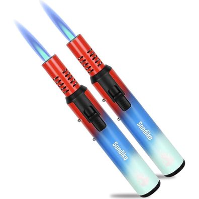 Sondiko Jetflame Feuerzeug 2 Stücke, Nachfüllbar, Metall-Sturmfeuerzeug mit