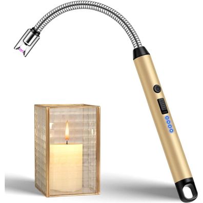 LcFun Stabfeuerzeug Lang USB Lichtbogen Elektrisch Typ C Aufladbar Wetterfest