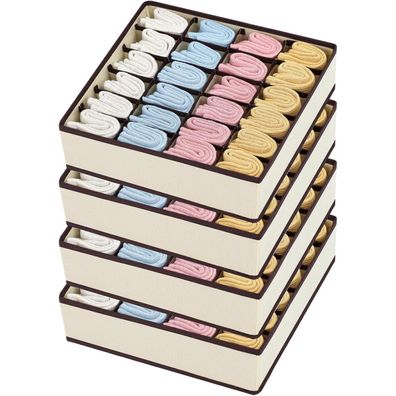 Joyoldelf 4er Set Aufbewahrungsboxen für Socken und Unterwäsche, 24 Zellen