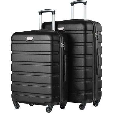 Coolife Premium Kofferset (2-teilig M+L) Mondnacht Schwarz Hartschalenkoffer