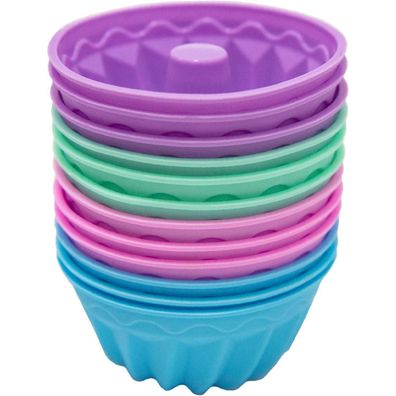 Mlying 12er Set Mini Gugelhupfformen aus Silikon, wiederverwendbar, Ø 8cm, Höhe