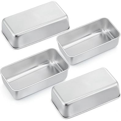Joyfair Kastenform 4er Set, Edelstahl Brotbackform für Brot, Kuchen, Toast