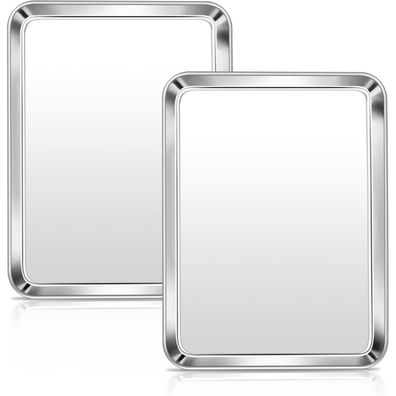 HaWare Edelstahl Backblech 2er Set, Rechteckig, 31,6x24,6x2,5 cm, Ungiftig