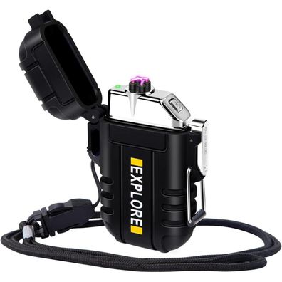 LcFun Elektrisches Lichtbogen Feuerzeug, Wasserdicht, Winddicht, USB