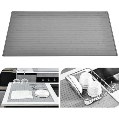 KitchenRaku Abtropfmatte aus Silikon, hitzebeständig & rutschfest, 71.3 x 51.3
