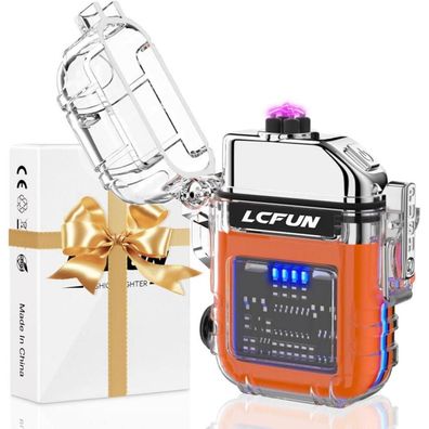 LcFun Elektrisches Feuerzeug, USB Aufladbar, Lichtbogen, Wasserdicht, Winddicht