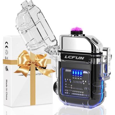 LcFun Elektrisches USB C Feuerzeug, Wiederaufladbar, mit Taschenlampe