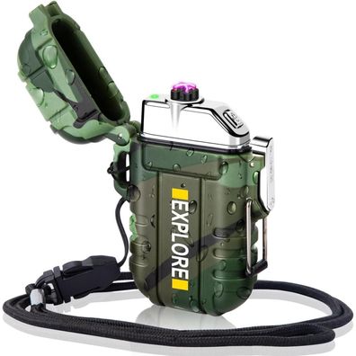 LcFun Lichtbogen USB Feuerzeug Elektrisch, Wasserdicht Winddicht