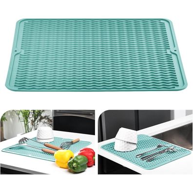 KitchenRaku Silikon Abtropfmatte 40x45cm - Hitzebeständig, Rutschfest