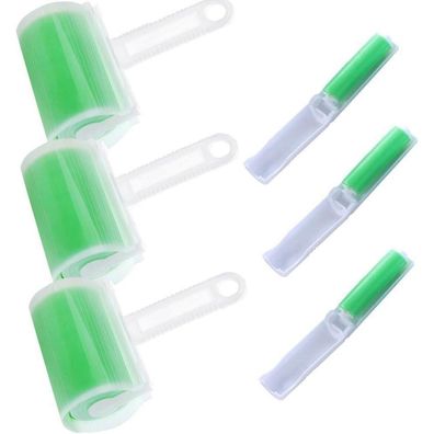 Voarge Wiederverwendbare Fusselrolle, 6er Set (3x groß, 3x klein) - Abwaschbar