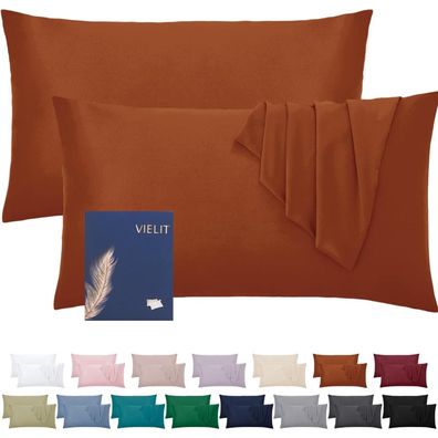 Vielit Kissenbezug 40 x 80 cm (2er Set) - Weiche Mikrofaser, Öko-Zertifiziert