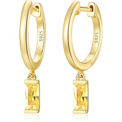 LOUISA SECRET Ohrringe Silber 925 Vergoldet mit Zirkonia, Schmuck für Damen
