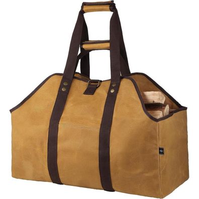 Bonthee Extra Großer Kaminholzträger aus Segeltuch, Brennholztasche mit 2