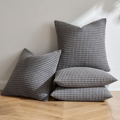 MIULEE 4er Set Kissenbezüge aus Kordsamt, dekorative Sofakissen für Sofa