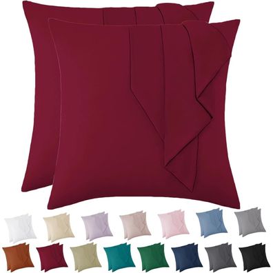 Vielit Kissenbezug 80x80 cm Rot, 2er Set Mikrofaser, Öko-Zertifiziert