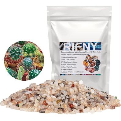 RIFNY Dekosteine Achat Kies 680g Weiß - Dekorative Kieselsteine für Garten