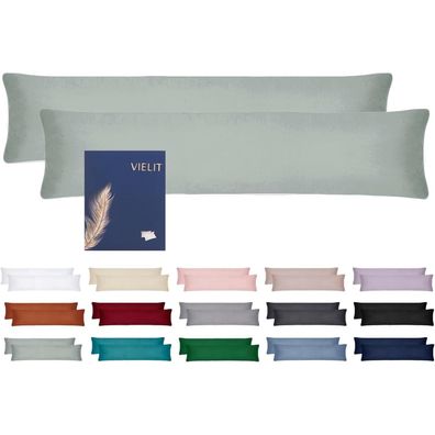 Vielit Seitenschläferkissen Bezug 40 x 145 cm, 2er Set, Sage Grün