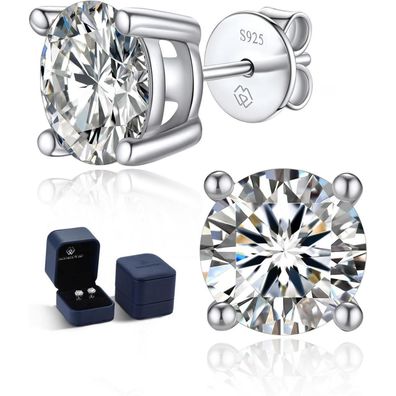 MomentWish Moissanite Ohrringe Silber 925, 1-4 Karat Ohrstecker Diamant Ohrring