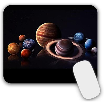 Newplenty Mauspad Klein mit Motiv, Schwarz, 24 x 20 x 0,3 cm, Rutschfest für PC