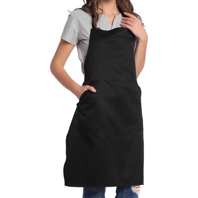 BIGHAS Verstellbare Kochschürze mit Tasche und extra langen Bändern für Damen