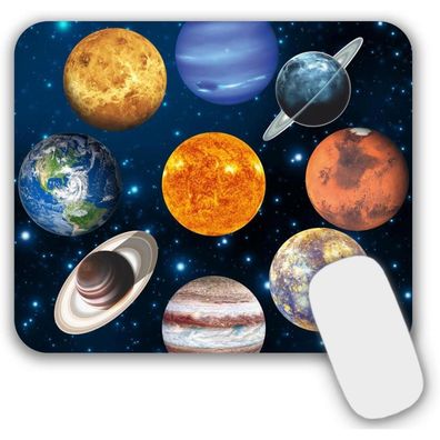 Newplenty Kleines Mauspad mit Motiv 24x20x0,3 cm Schwarz, rutschfest für PC und