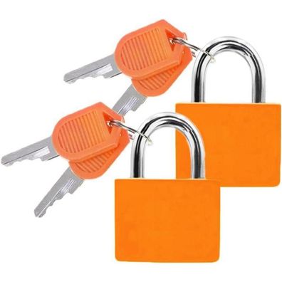 LeFeirr Mini Kofferschloss mit Schlüssel, 2 Stück, Orange - Ideal für Reisen
