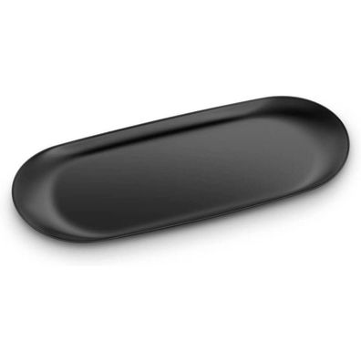 ecooe Edelstahl Serviertablett 23 x 9.5 cm, Dekoteller schwarz für Schmuck