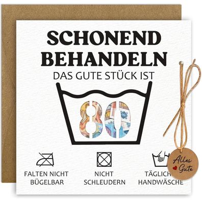 Geburtstagskarte 80 Jahre: Lustige Geldgeschenk-Verpackung mit Umschlag für