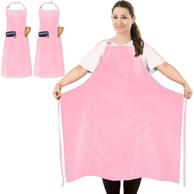 FunChaos 2er Plus Size Schürze mit 2 Taschen, Kochschürze für Damen und Herren