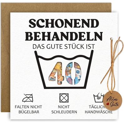 Boyatong Geldgeschenk Geburtstag 40 mit Karte und Umschlag - Lustiges Geschenk
