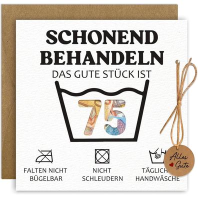 Geburtstagskarte 75 Jahre: Lustige Geldgeschenk-Verpackung für Mann & Frau mit