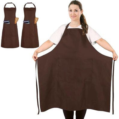 FunChaos 2er Plus Size Kochschürze mit 2 Taschen, Professionelle Schürze