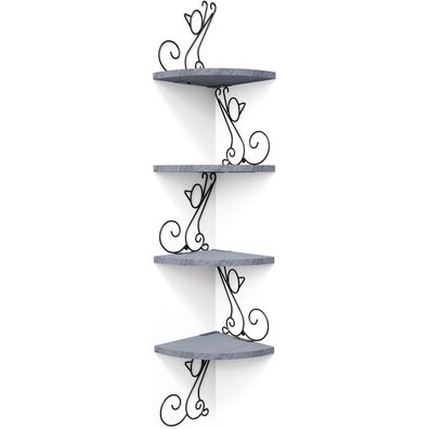 Alsonerbay Eckregal Katzenform aus Massivholz, 4 Regalböden, Modern & Einfach