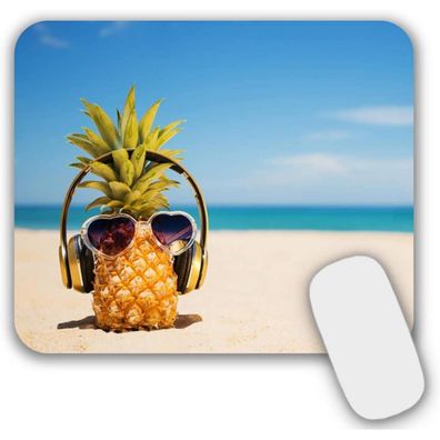 Aoksunova Mauspad Klein mit Ananas Design, 24 x 20 cm, rutschfest und abwaschbar