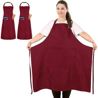 FunChaos 2er Plus Size Kochschürze mit 2 Taschen, Professionelle Schürze