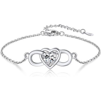 MomentWish Damen Unendlichkeitszeichen Armband, 1 Karat Moissanite Infinity