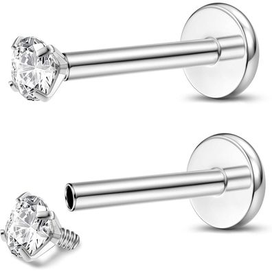 Adramata 2Pcs G23 Titan Labret Piercing mit Innengewinde, Medusa