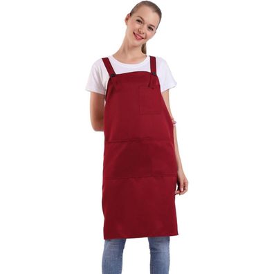 BIGHAS Schürze mit Tasche für Damen und Herren, verstellbar, bequem, für Küche