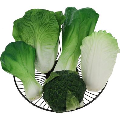 Woration Künstliche Gemüse Deko, 5 Stück Lebensechtes Set mit Kopfsalat