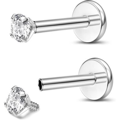 Adramata 2Pcs G23 Titan Labret Piercing mit Innengewinde, Medusa