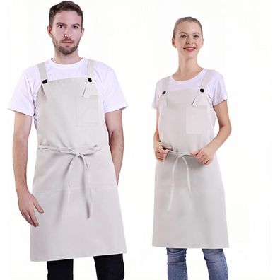 BIGHAS Schürze mit Tasche für Damen & Herren, verstellbar, bequem, für Küche